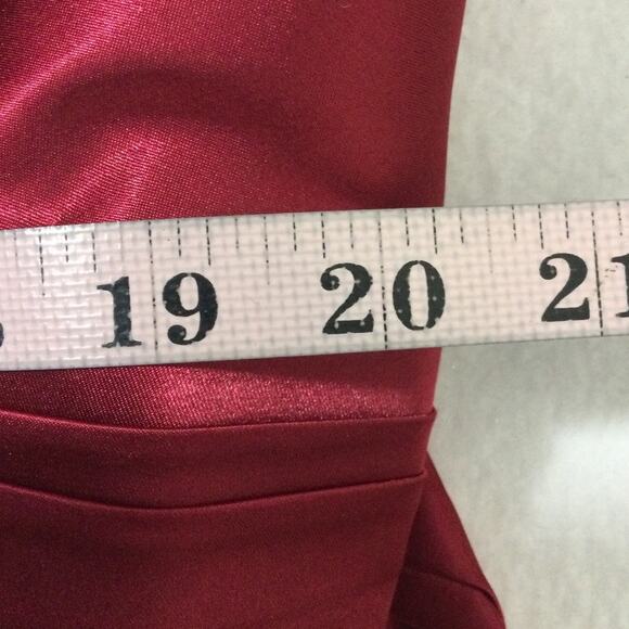 FORMAL PARTY 22 3x plus red burgundy faux wrap long sleeve maxi dress NEW B169 - Picture 6 of 8